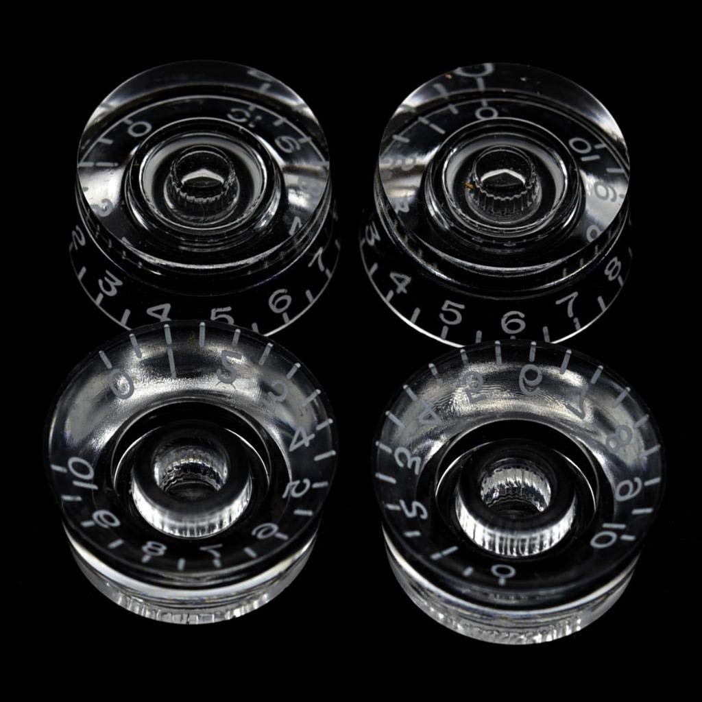 Dopro Pack of 4 American Spec LP Guitar Speed Dial Knobs 24 Fine Spline Control Knobs for Les Paul with CTS Spilit Shaft Pots Cl